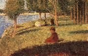 Georges Seurat The Person sat on the Lawn oil painting